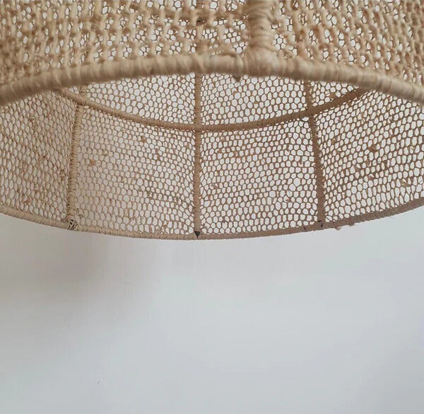 Handmade braided rope drop-shaped pendant light