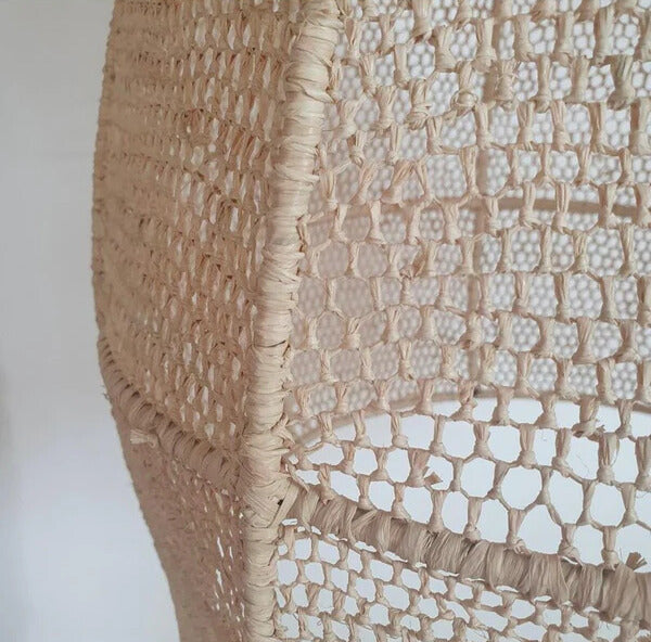 Handmade braided rope drop-shaped pendant light