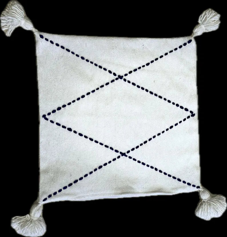 Hand-embroidered Moroccan cushion