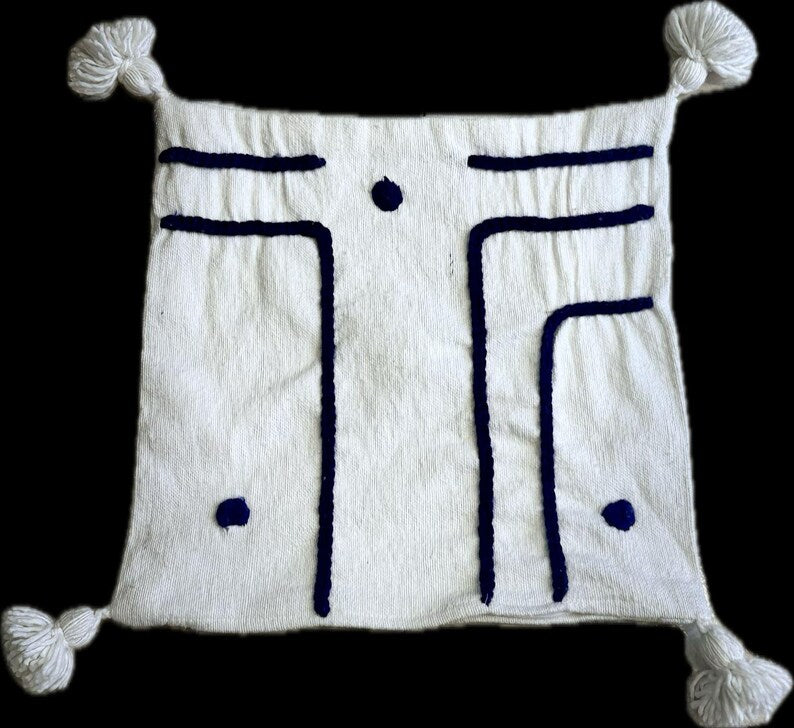 Hand-embroidered Moroccan cushion