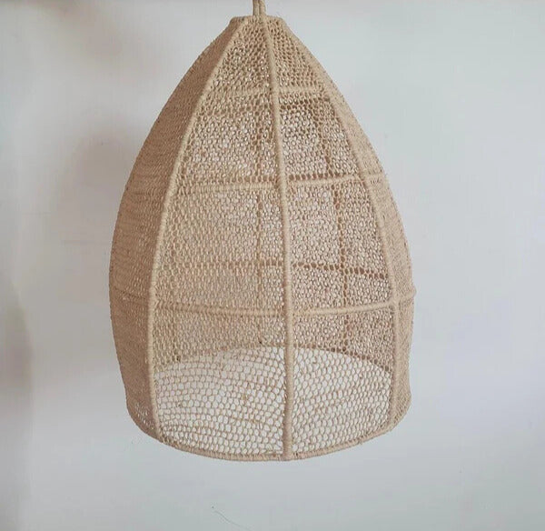 Handmade braided rope drop-shaped pendant light